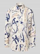 Overhemdblouse in all-over look met knoopsluiting, model 'KOTTA'
