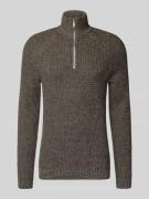 Slim fit gebreide pullover met ritssluiting, model 'Darik'
