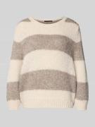 Relaxed pullover in gebreide look met wol en mohair