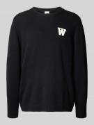 Gebreide pullover met stitching en ronde hals, model 'Tay'