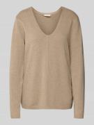 Gebreide pullover met deelnaad, model 'Claura'