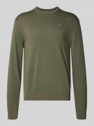 Regular fit shirt met lange mouwen en logostitching, model 'Droz'