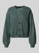 Relaxed fit gebreid jack met enkele knoopsluiting, model 'LEA'