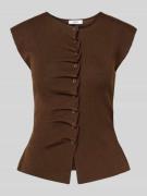 Gebreid shirt met ruches, model 'PAGNI'