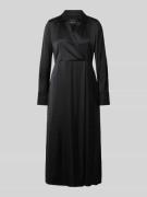 Midi-jurk van viscosemix met V-hals