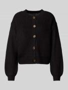 Relaxed fit gebreid jack met enkele knoopsluiting, model 'LEA'