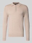 Regular fit gebreide pullover van wolmix met platte kraag