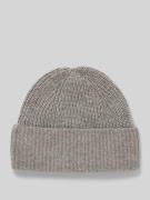 Gebreide muts van kasjmier met brede omslag