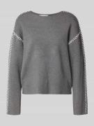 Gebreide pullover met ronde hals, model 'STITCHA'