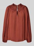 Regular fit blouse met lange mouwen en ruches