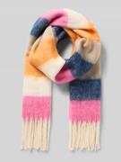 Sjaal met streepmotief en franjes