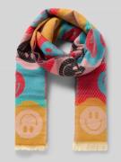 Sjaal in all-over look, model 'Smiley Stole'