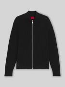 Regular fit gebreid jack van geribd katoen, model 'SRITON'