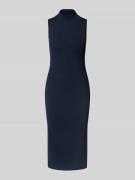 Midi-jurk met geribde opstaande kraag, model 'JAKARI'