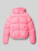 Regular fit gewatteerd jack met logo-applicatie, model 'Bella'