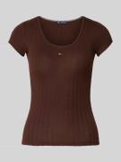 Slim fit shirt met ribstructuur