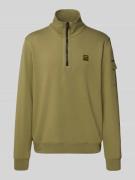 Sweatshirt met schipperskraag en labeldetail