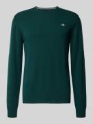 Gebreide pullover van zuivere lamswol met ribboorden