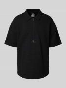 Relaxed fit poloshirt met labelstitching