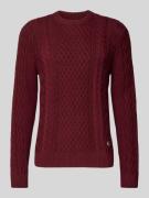 Slim fit gebreide pullover van katoenmix