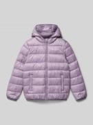 Gewatteerd jack met capuchon en steekzakken