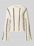 Regular fit gebreide pullover met kabelpatroon, model 'TESSA'