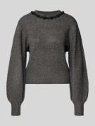 Regular fit gebreide pullover met siersteentjes, model 'ELSA'