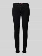 Skinny fit jeans met asymmetrische knoopsluiting