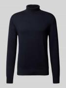 Slim fit pullover van een mix van katoen en wol