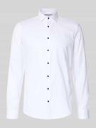 Slim fit zakelijk overhemd van katoen met kentkraag