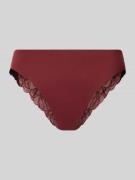 Slim fit bikinibroekje met gebloemd kant