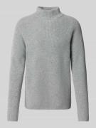 Gebreide pullover van een mix van scheerwol en alpaca met opstaande ba...