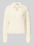 Gebreide pullover met V-hals en platte kraag