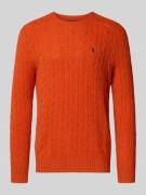 Regular fit gebreide pullover van een mix van wol en kasjmier