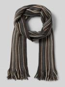 Sjaal met streepmotief en franjes