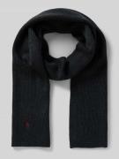 Wollen sjaal met labelstitching