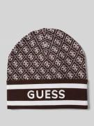 Gebreide muts met labelstitching, model 'SEVYN'