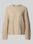 Oversized gebreide pullover met linnen