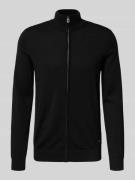 Gebreid jack van scheerwol met opstaande kraag, model 'Davis'