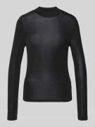 Shirt met lange mouwen en geribde ronde hals