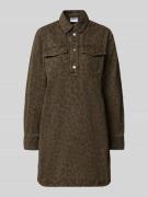 Overhemdjurk in luipaardlook met borstzakken