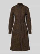 Knielange overhemdjurk met strikceintuur, model 'KARALYNN'