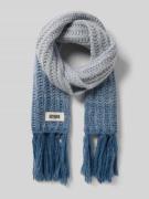 Sjaal met labeldetail en franjes, model 'RISHA'