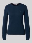 Slim fit gebreide pullover van zuivere wol