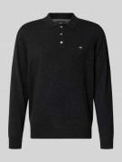 Poloshirt van een mix van merinowol en kasjmier met labelstitching