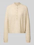 Relaxed fit gebreide pullover met alpaca en knoopsluiting