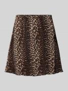 Uitlopende minirok van crêpe afwerking, model 'FLORA'