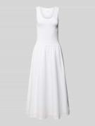 Midi-jurk met ronde hals en brede bandjes