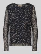 Shirt met lange mouwen van mesh met ronde hals