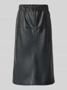 Midirok in leerlook met loopsplit